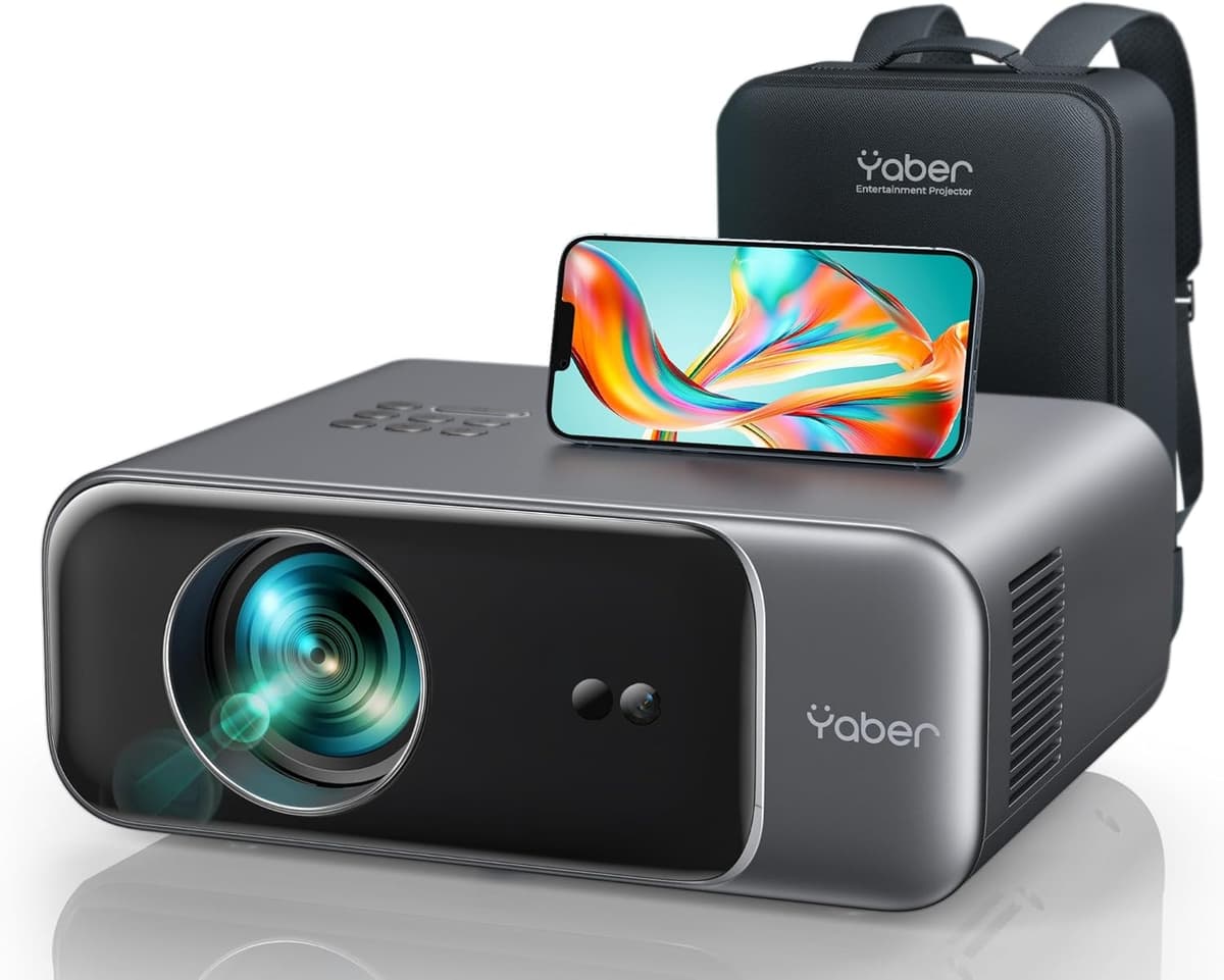 YABER Pro V9 Native 1080P Outdoor Movie Projector with Auto Focus and 6D Keystone