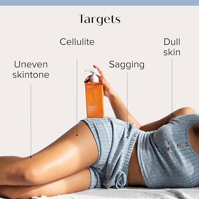 Medix 5.5 Argan Oil Cream W/Vitamin E Anti Aging Skin Care Moisturizer Body Cream | Firming Body Lotion Reduces Look Of Wrinkles, Cellulite, Crepey, & Uneven Skin Tone For Women & Men, 15 Fl Oz - Beauty & Cosmetics - Anti-Aging Cream - $13.99