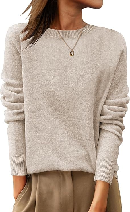 ANRABESS Womens 100% Wool Sweaters Crewneck Long Sleeve