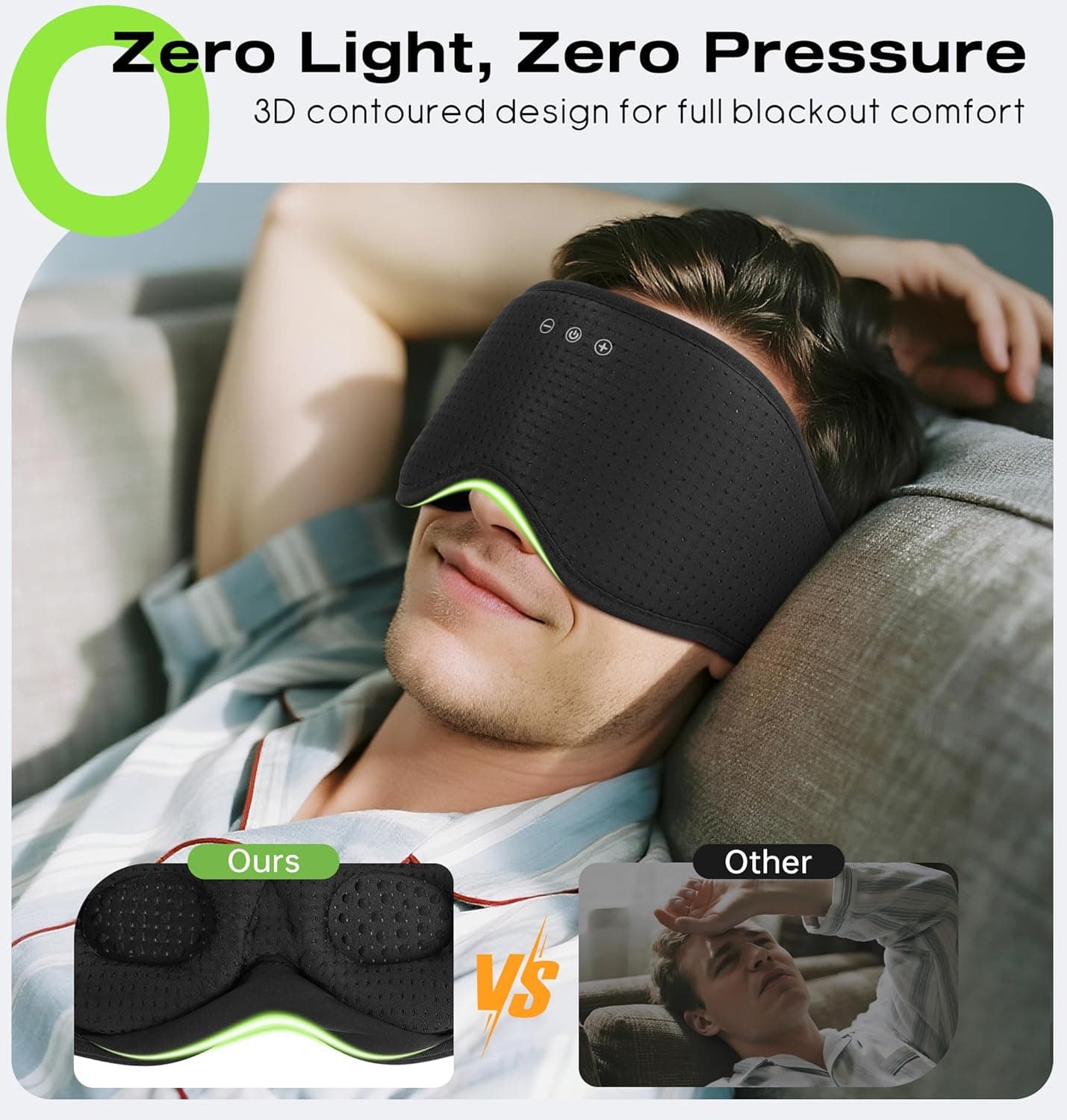 MUSICOZY Bluetooth sleep mask in gray