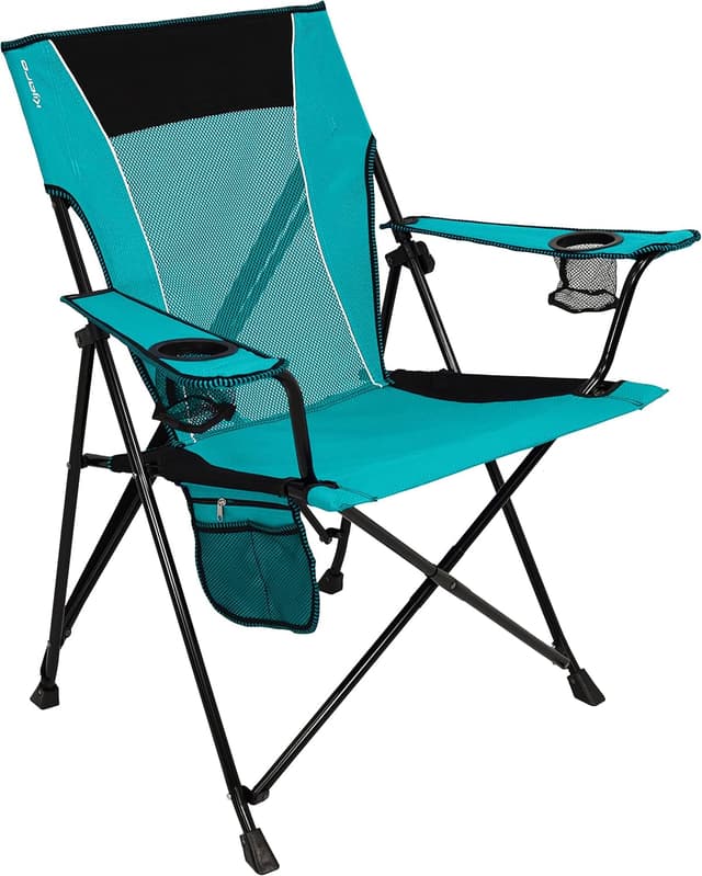 Kijaro Dual Lock Portable Camping Chair - Versatile Folding Sports and Outdoor Chair for Lawn - Locks Position - Ionian Turquoise