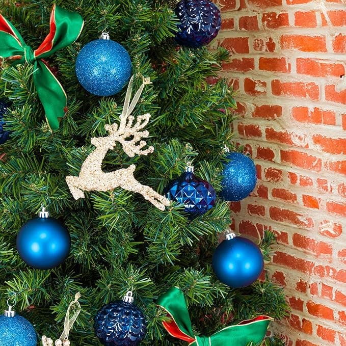 Every Day is Christmas shatterproof ornament set with 50 royal blue Christmas balls