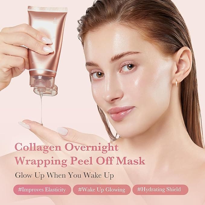 medicube Collagen Overnight Wrapping Peel Off Facial Mask Pack - Elasticity & Hydration Care, Reduces Sagging & Dullness - Hydrolyzed Collagen For Glowing Skin - Korean Skin Care, 2.53 fl.oz - Beauty & Cosmetics - Face Mask - $19.00