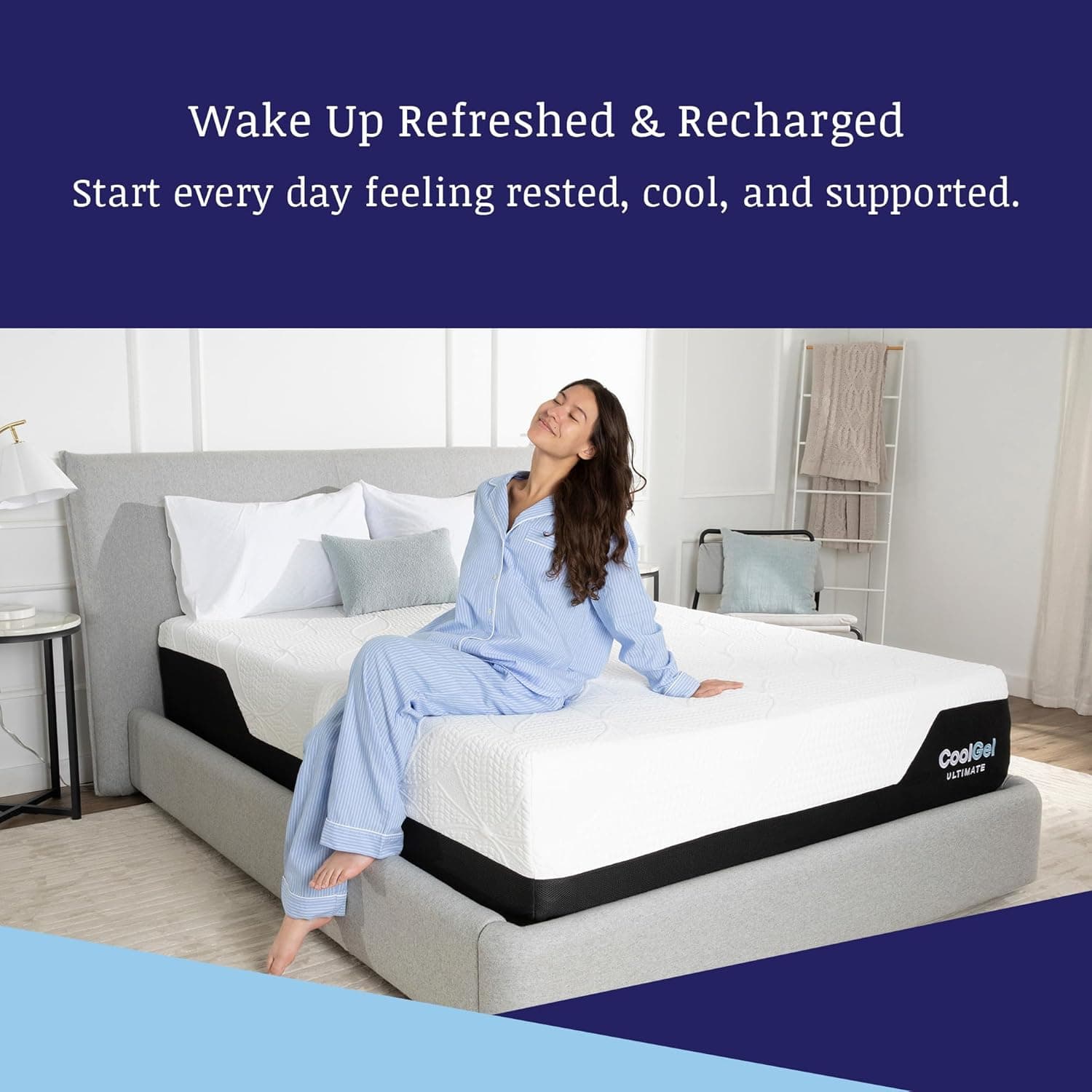 Classic Brands Cool Gel Chill Memory Foam 14-Inch Mattress with 2 BONUS Pillows Queen