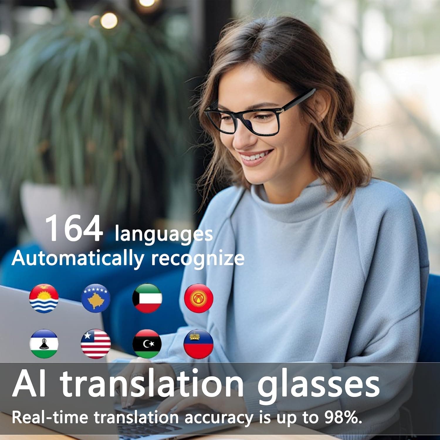 AI Smart Glasses with translation and color changing lenses