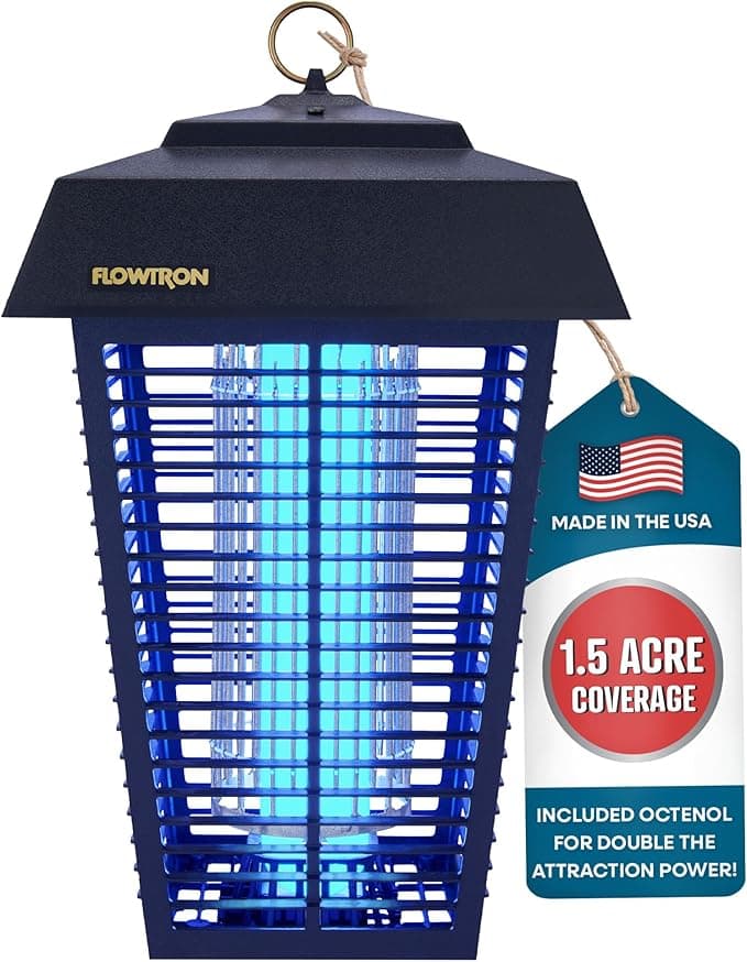 Flowtron Bug Zapper, 1-1/2 Acre Coverage with 80W Bulb & 5600V Grid