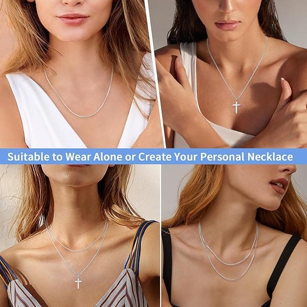 Jewlpire 18K Gold Plated 925 Sterling Silver Chain Necklace for Women Girls, 0.8mm Box Chain Lobster Claw Clasp-Super Thin & Strong Necklace Chain 16/18/20/22/24 Inch