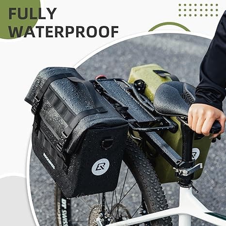ROCKBROS Bike Panniers 15L Capacity Waterproof Bike Rack Bag Bicycle Panniers for Cycling Commuting Bikepacking Black