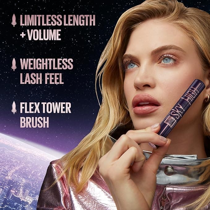 Maybelline Lash Sensational Sky High Washable Mascara Makeup, Volumizing, Lengthening, Defining, Curling, Multiplying, Buildable Formula, Very Black, 1 Count - Lengthening - $8.32