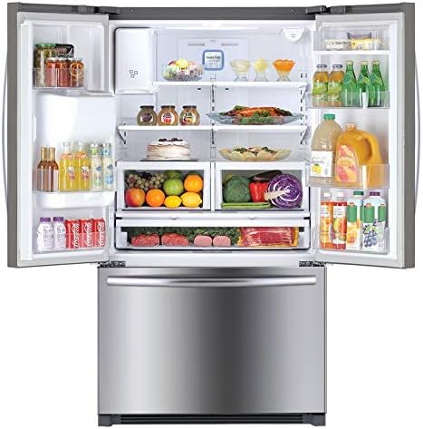 Winia 26 cu ft French Door Refrigerator with Ice & Water Dispenser, Stainless Steel