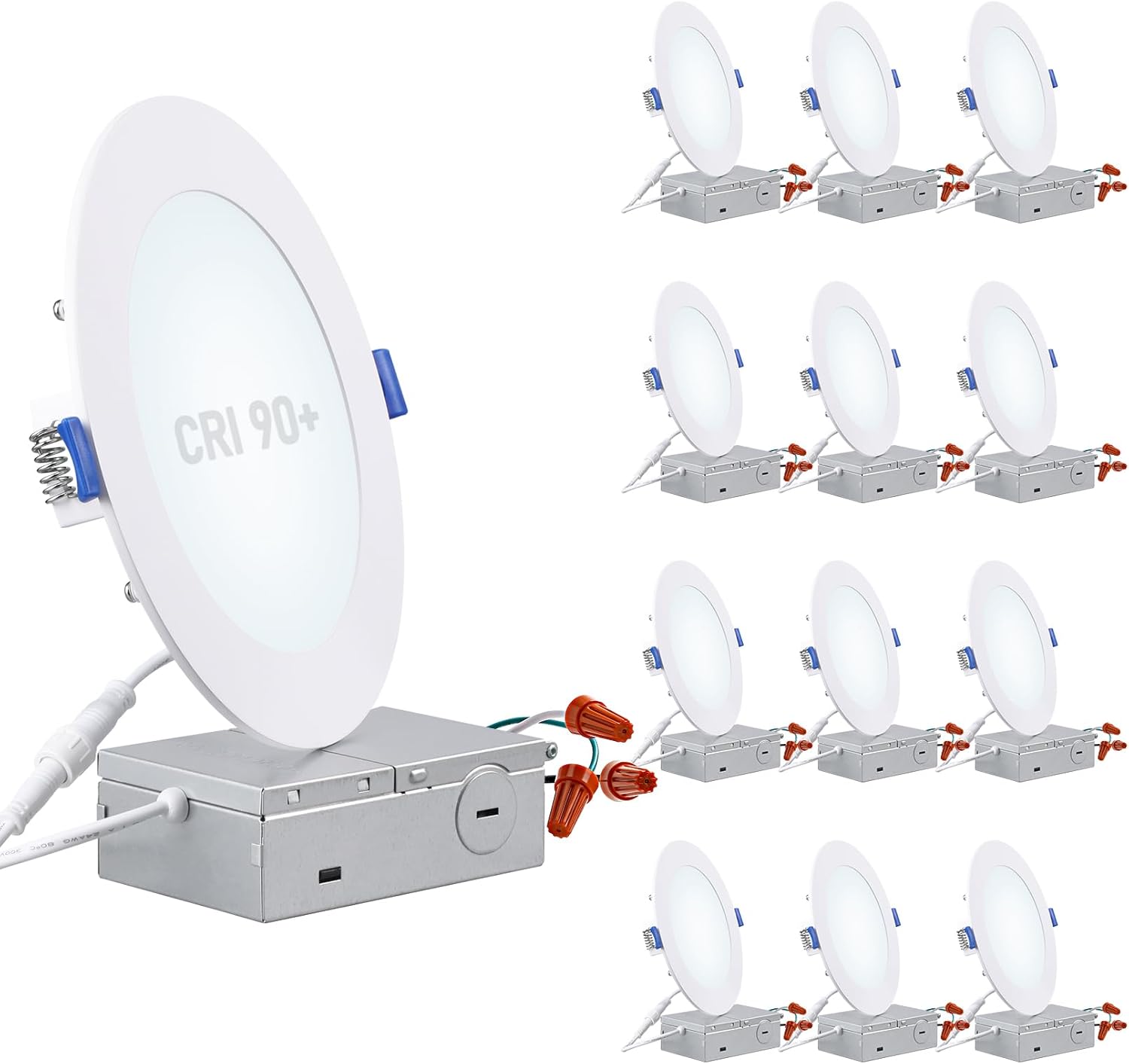 TORCHSTAR LED Recessed Lighting 12-Pack - Ultra-Thin Dimmable Downlights