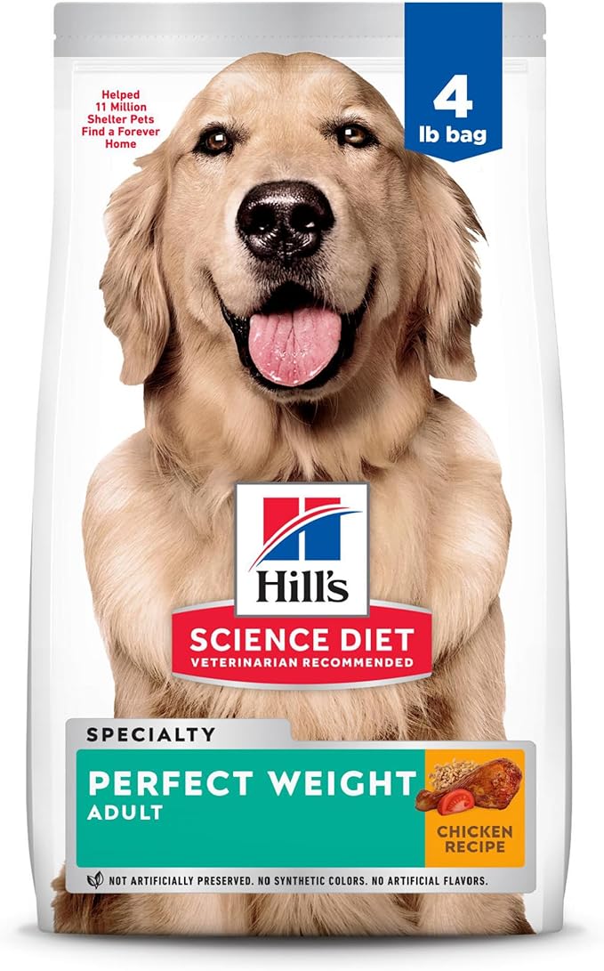 Hill’s Science Diet Perfect Weight bag next to measuring cup
