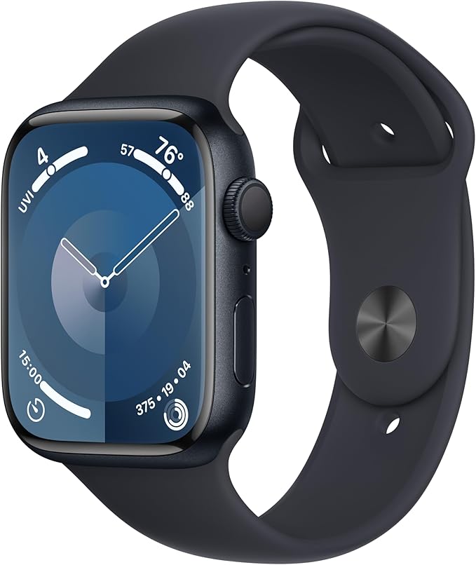 (Renewed) Apple Watch Series 9 [GPS 45mm] Midnight Aluminum Case with Midnight Sport Band M/L