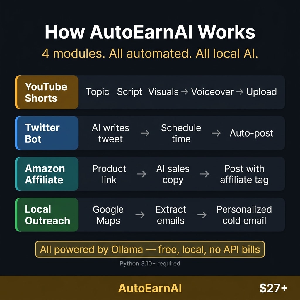 Youtube shorts twitter bot automation ollama local ai