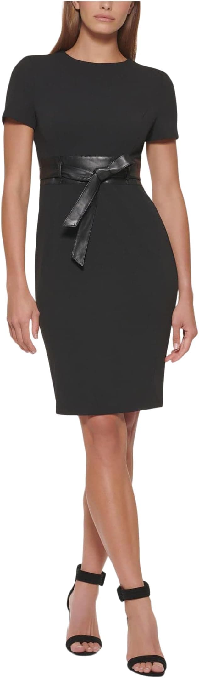 Calvin Klein crepe short sleeve event dress ready for holiday parties