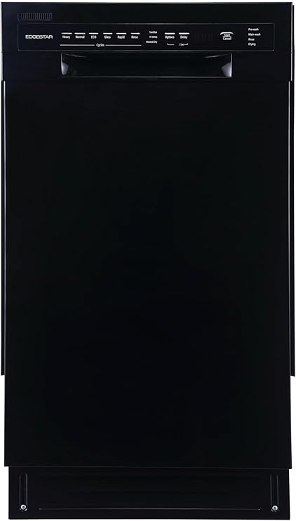 EdgeStar BIDW1802BL 18 Inch Wide 8 Place Setting Built-In Dishwasher