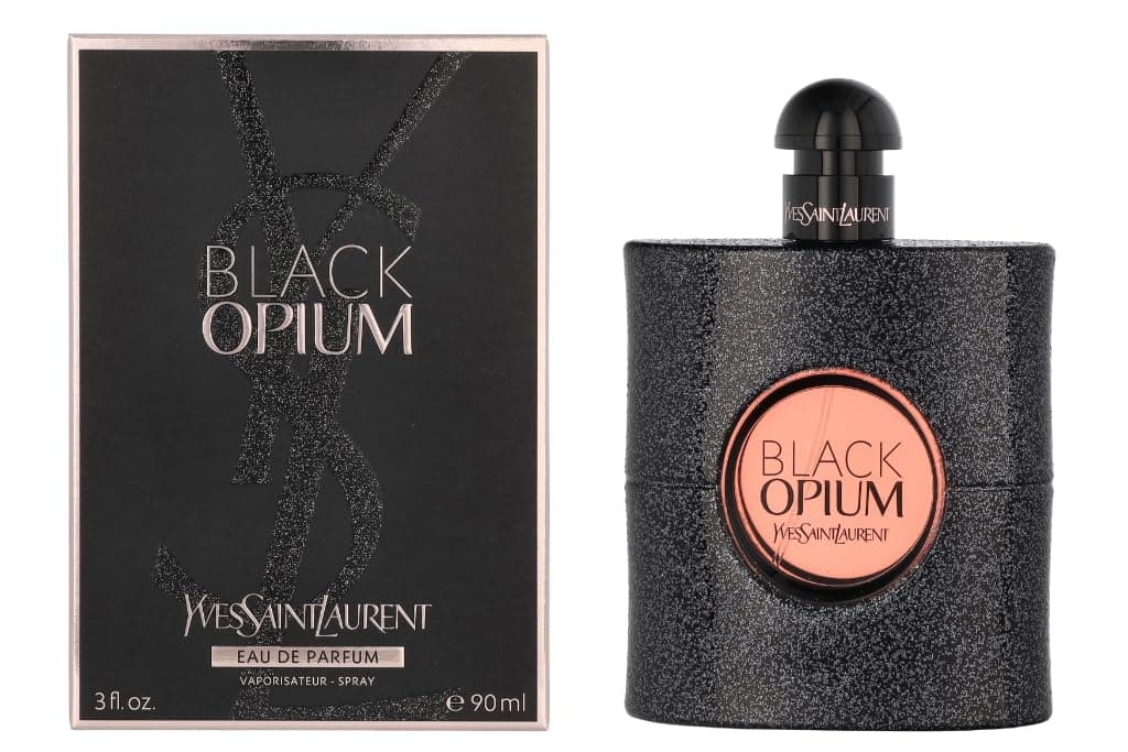 Yves Saint Laurent Black Opium Eau de Parfum bottle with warm coffee-vanilla notes