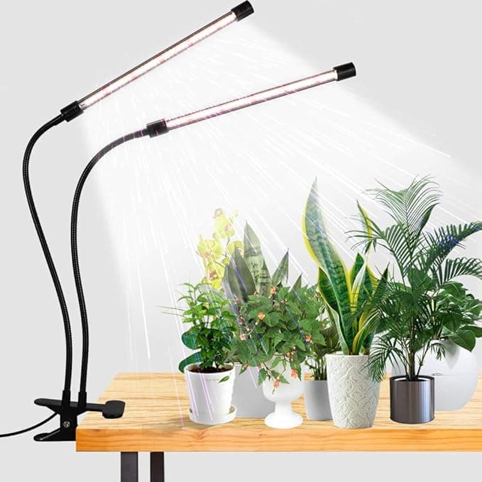GooingTop LED Grow Light Clip Plant Growing Lamp 5-Level Dimmable Auto On Off Timing