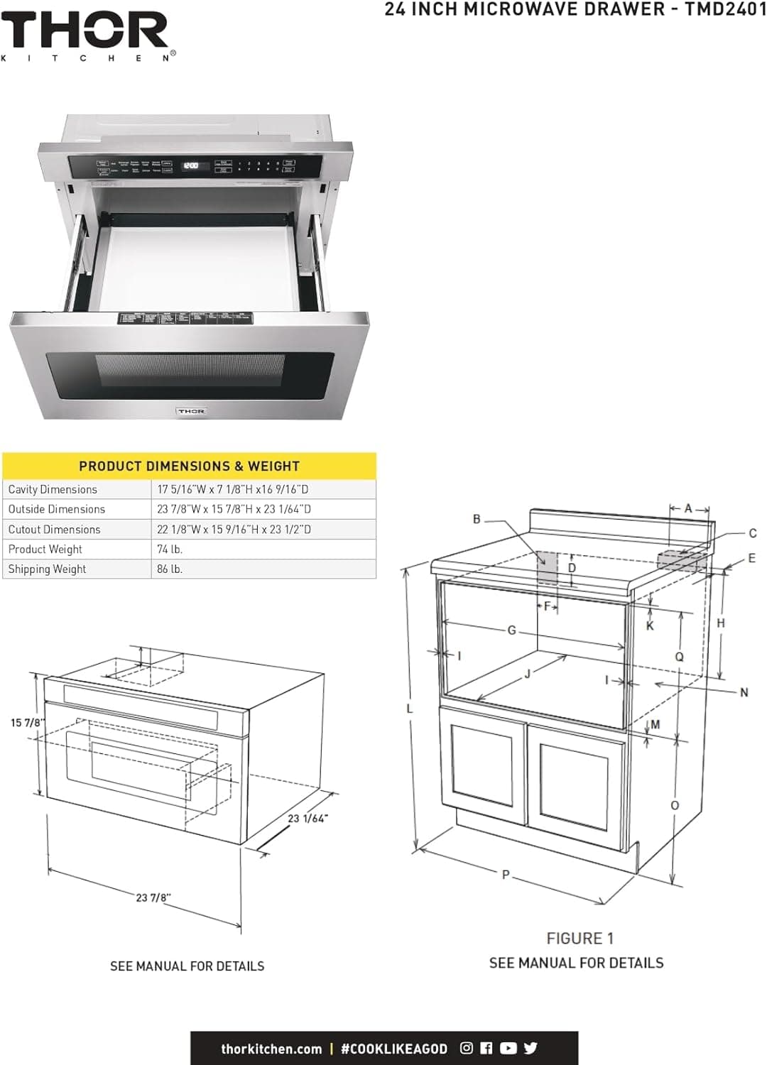 THOR Kitchen Professional 24-Inch Microwave Drawer
