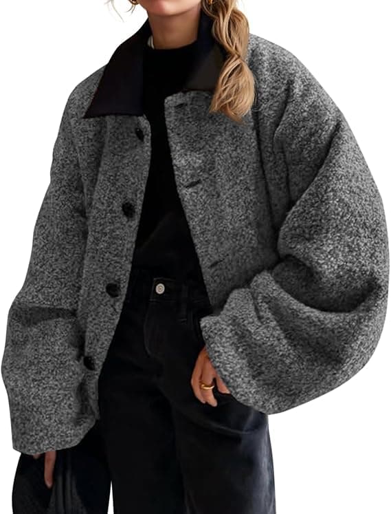Cicy Bell Womens Oversized Fuzzy Fleece Jacket