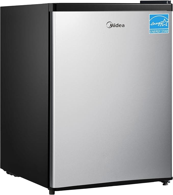 Midea WHS-87LSS1 Refrigerator, 2.4 Cubic Feet, Stainless Steel