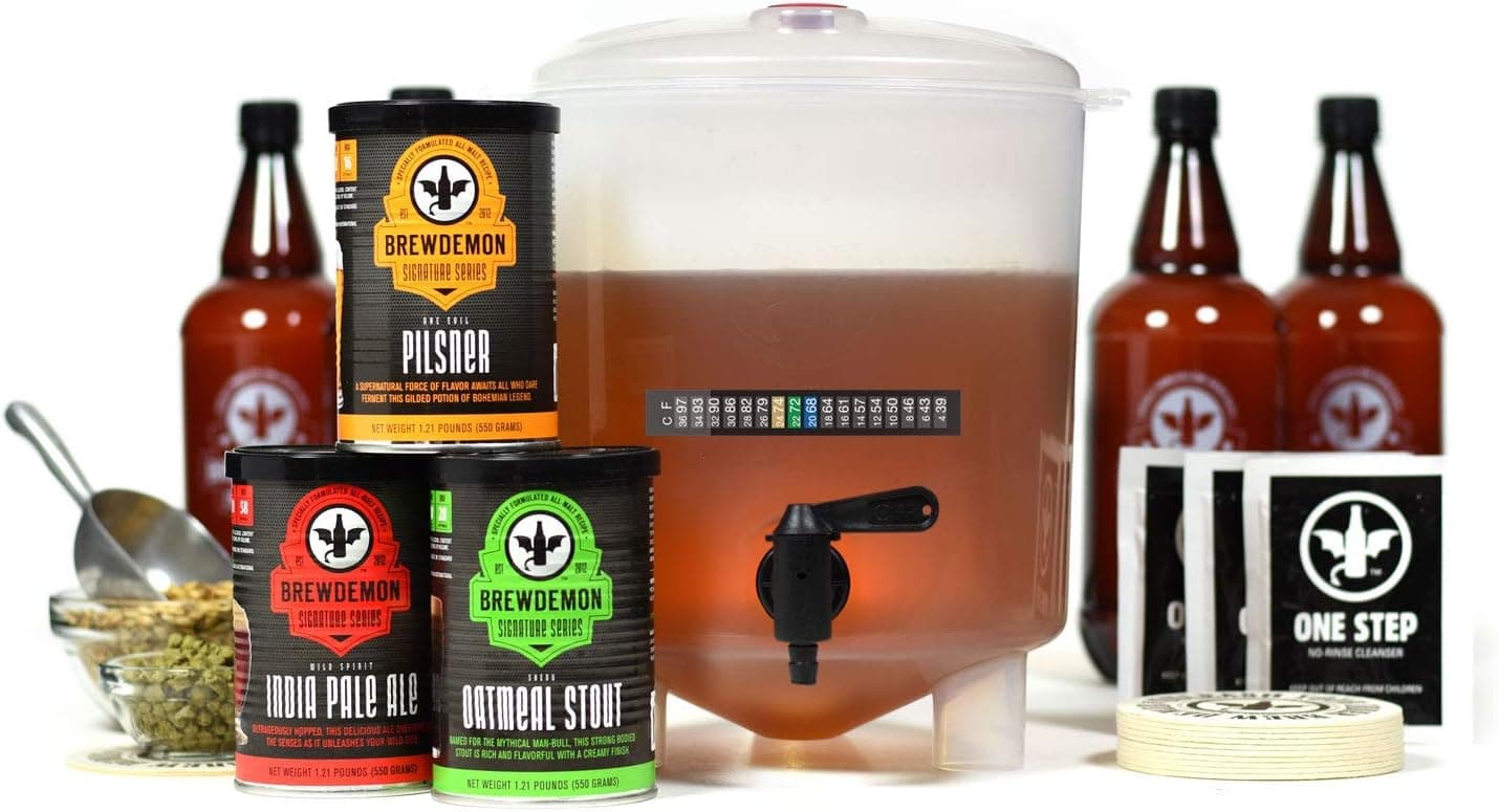 BrewDemon Premium Beer Kit Bonus with Bottles