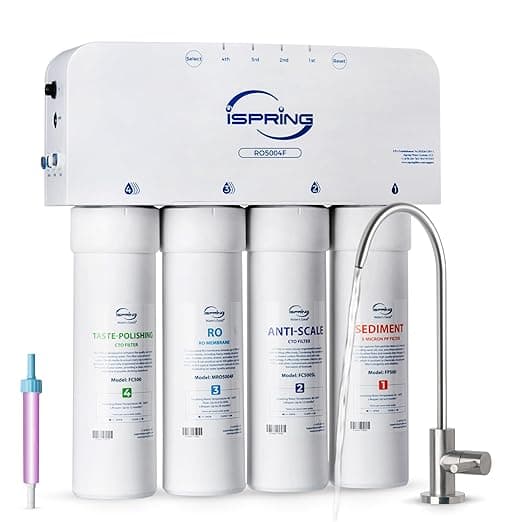 iSpring RO5004F Reverse Osmosis Water Filter with UV and Boost Pump