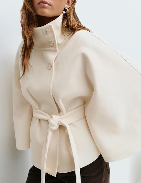 OPCAKM Women's Batwing Sleeve Poncho Coat