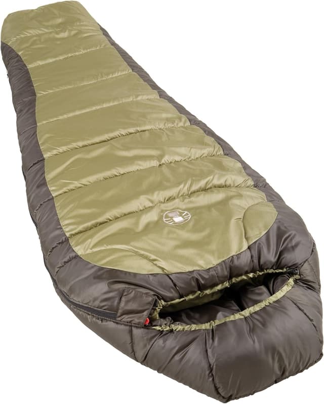 Coleman North Rim 0°F Big & Tall Sleeping Bag, Cold-Weather Mummy Sleep Sack with No-Snag Zipper & Adjustable Hood for Warmth & Ventilation, Large Camping Sleeping Bag
