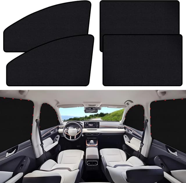 ZATOOTO Suede Car Window Shades 4PCS - Car Window Covers for Ultimate Privacy, UV Protection, and Heat Insulation, Sun Shade Perfect for Camping, Travel, Baby Safety, and Daily Use