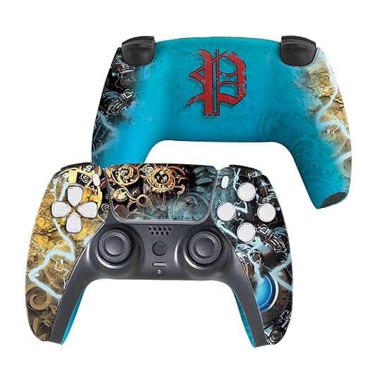 Dishonestty Custom PS-5 Controller Wireless compatible with Play-Station 5 Console by BCB Controllers | Proudly Customized in USA with Permanent HYDRO-DIP Printing (NOT JUST A SKIN)