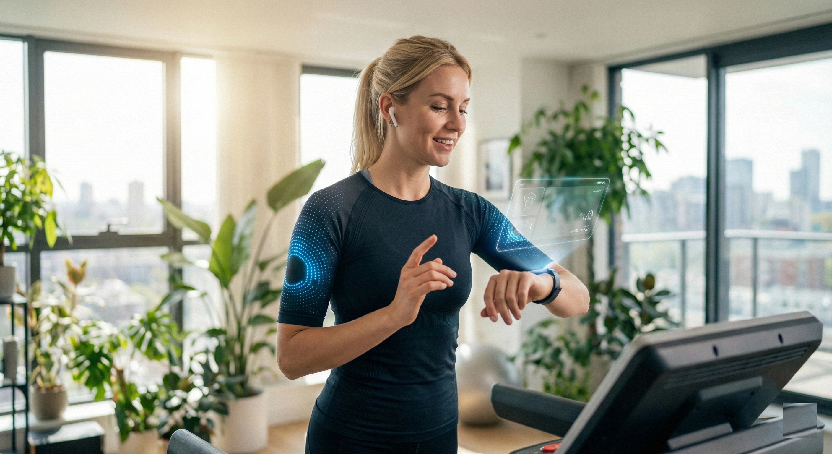 Best AI embedded fitness technology 2026 - smart textiles and voice-activated AI coaches demonstration