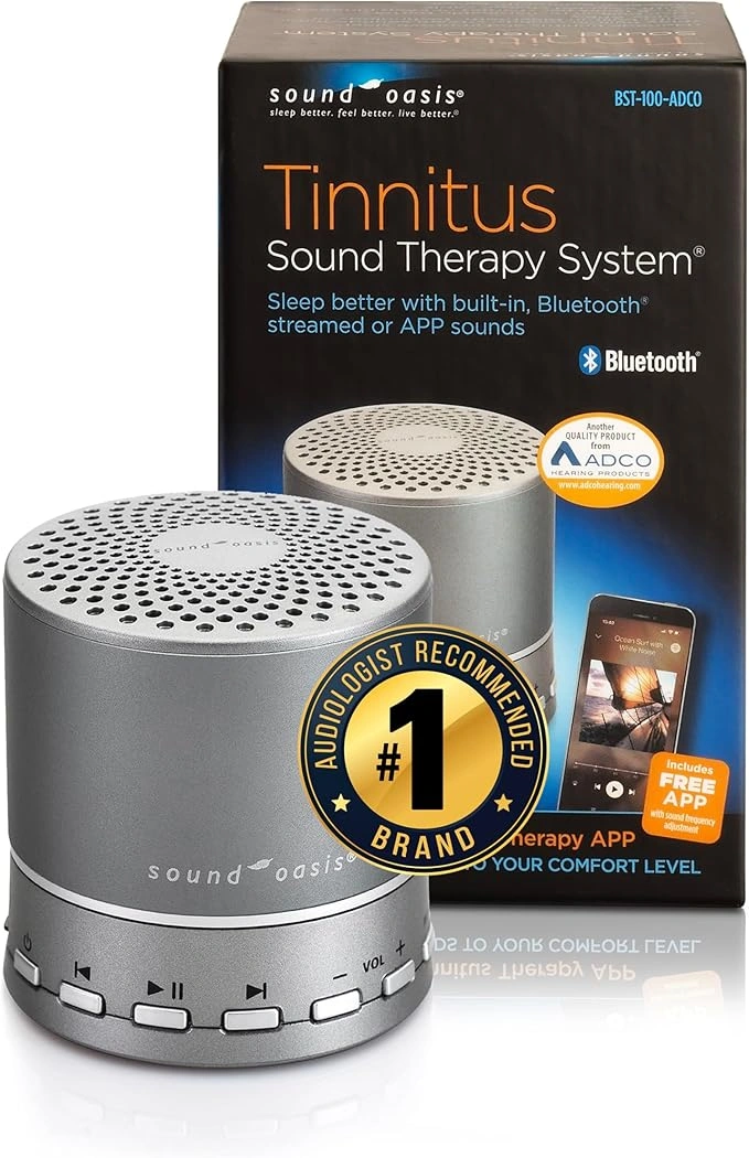 ADCO Excl Bluetooth Tinnitus Therapy System - Portable White Noise Machine for Tech Lovers
