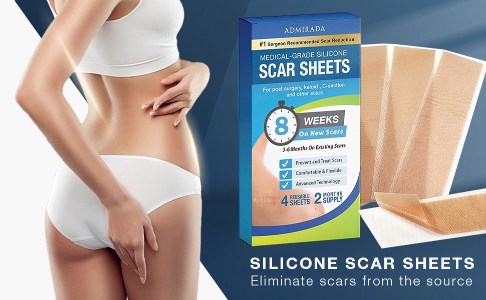 Silicone scar sheets for post-surgery healing and recovery