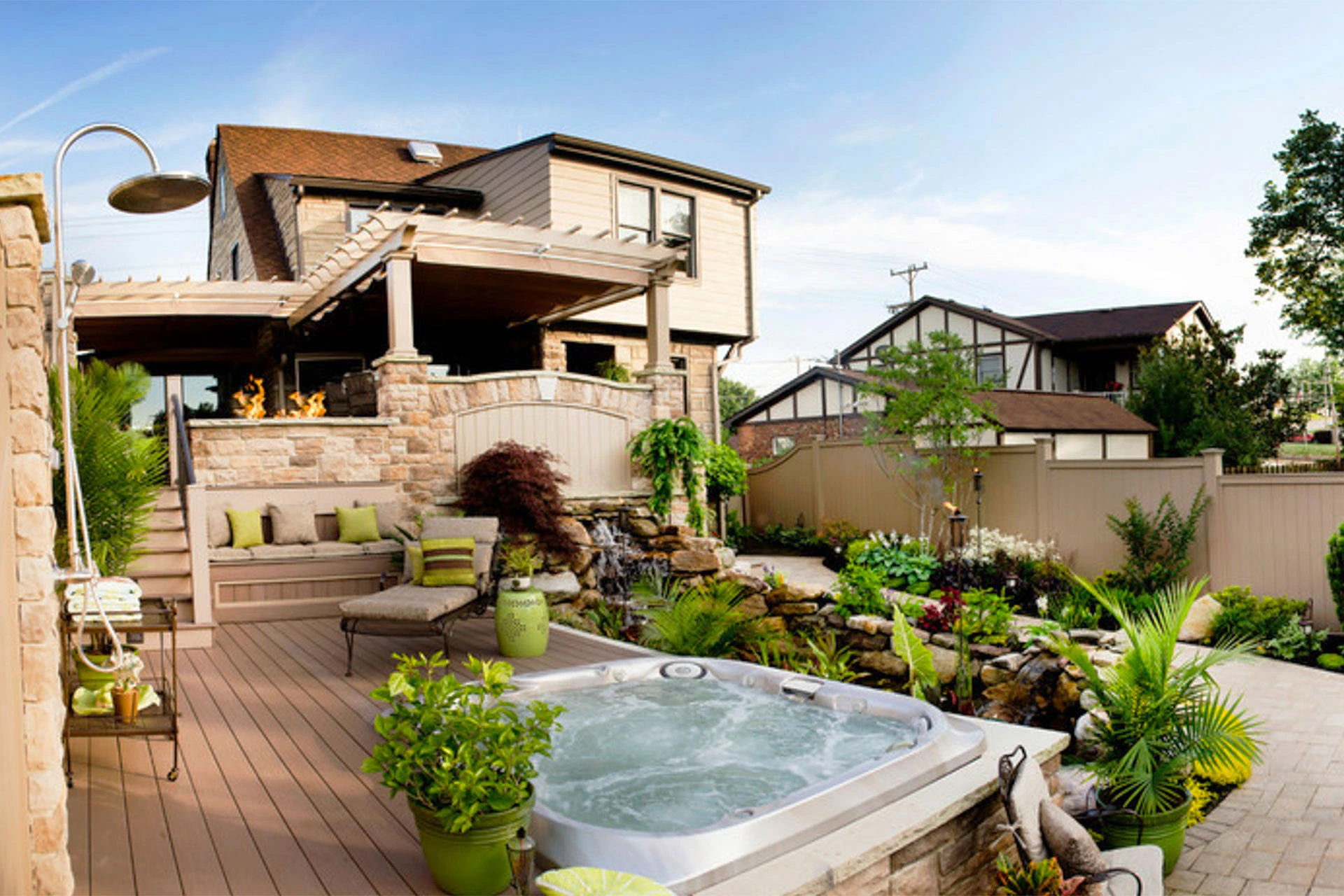 Spa-Den Backyard Retreats: Garden Fountains Replacing Firepits
