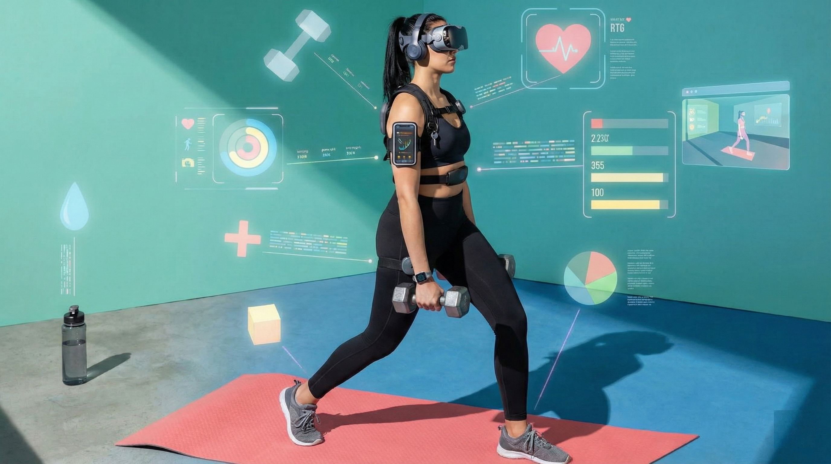 Advanced biosensor technology showing glucose detection through sweat analysis with detailed sensor visualization